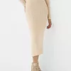 Fusta midi din tricot cablu Fusta midi din tricot cablu