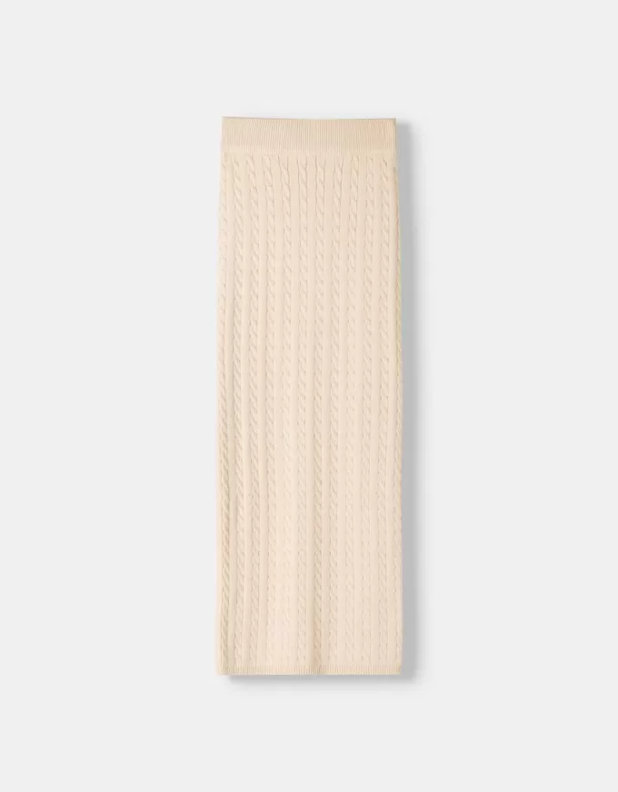 Fusta midi din tricot cablu Fusta midi din tricot cablu