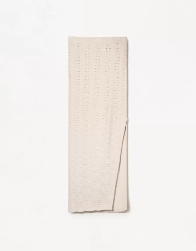 Fusta midi din tricot deschis Fusta midi din tricot deschis