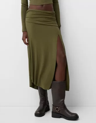 Fusta midi din tricot gros