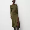 Fusta midi din tricot gros Fusta midi din tricot gros