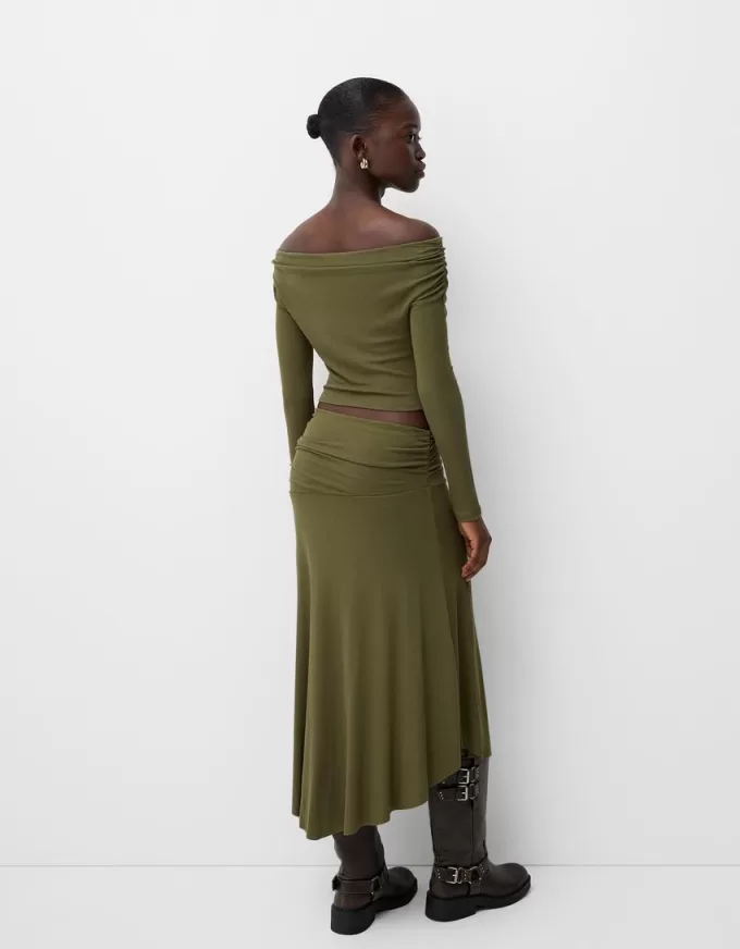 Fusta midi din tricot gros Fusta midi din tricot gros