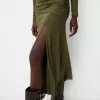 Fusta midi din tricot gros Fusta midi din tricot gros