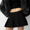 Fusta mini cu pliuri cutie cu detaliu fundita Fusta mini cu pliuri cutie cu detaliu fundita