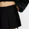 Fusta mini cu pliuri cutie cu detaliu fundita Fusta mini cu pliuri cutie cu detaliu fundita