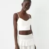 Fusta mini cu volane cu talie elastica Fusta mini cu volane cu talie elastica