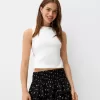 Fusta mini cu volane cu talie elastica Fusta mini cu volane cu talie elastica