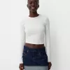 Fusta mini denim răsturnată Fusta mini denim răsturnată