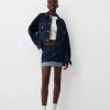 Fusta mini denim răsturnată Fusta mini denim răsturnată