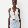 Fusta mini din denim cu stras Fusta mini din denim cu stras