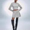 Fusta mini din tricot cablu Fusta mini din tricot cablu