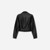 Geaca biker cu efect de piele