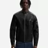 Geaca biker cu efect piele cu fermoare Geaca biker cu efect piele cu fermoare