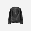 Geaca biker cu efect piele cu fermoare Geaca biker cu efect piele cu fermoare