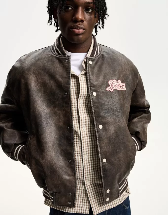 Geaca bomber din imitatie de piele Geaca bomber din imitatie de piele