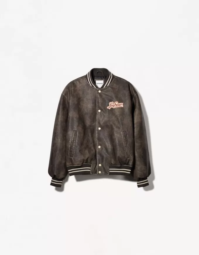Geaca bomber din imitatie de piele Geaca bomber din imitatie de piele