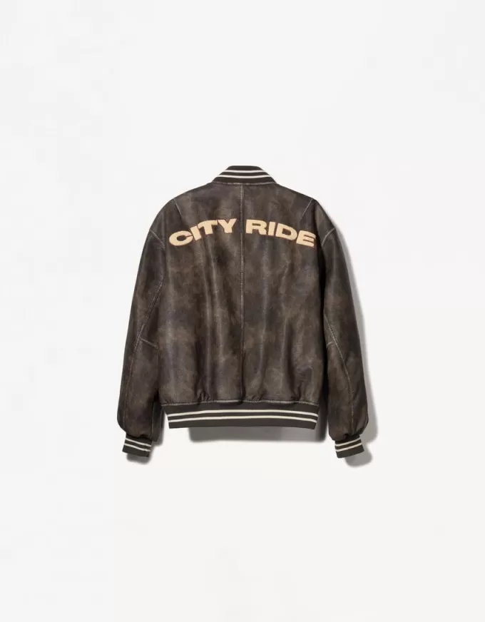 Geaca bomber din imitatie de piele Geaca bomber din imitatie de piele
