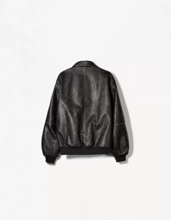 Geaca bomber din imitatie de piele Geaca bomber din imitatie de piele