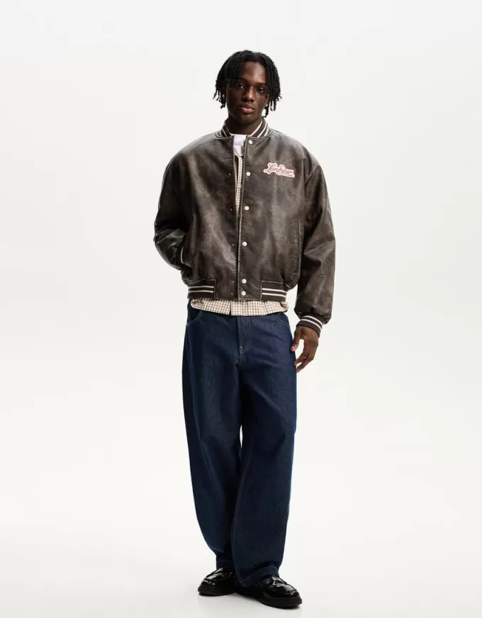 Geaca bomber din imitatie de piele Geaca bomber din imitatie de piele