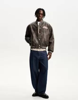Geaca bomber din imitatie de piele Geaca bomber din imitatie de piele