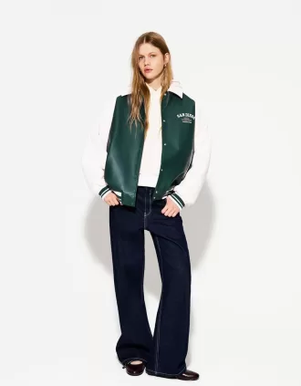 Geaca de piele artificiala varsity