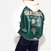 Geaca de piele artificiala varsity