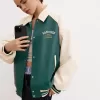 Geaca de piele artificiala varsity