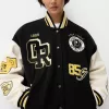 Geaca de varsity cu maneci contrastante