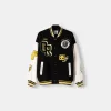 Geaca de varsity cu maneci contrastante