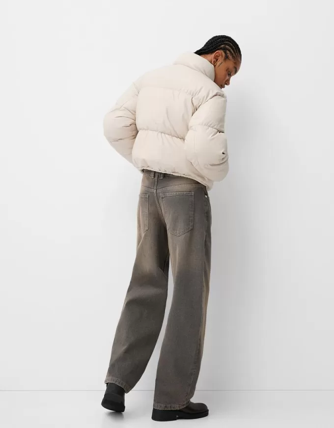 Geaca puf din imitatie de piele Geaca puf din imitatie de piele