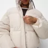 Geaca puf din imitatie de piele Geaca puf din imitatie de piele