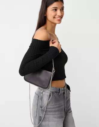 Geantă crossbody cu efect de piele în mai multe direcții