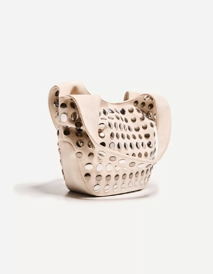 Geantă din piele de căprioară artificială cu împânzire Geantă din piele de căprioară artificială cu împânzire