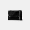 Geanta mini cu lant cu efect piele