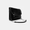 Geanta mini cu lant cu efect piele