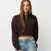 Hanorac cu fermoar cu broderie Hanorac cu fermoar cu broderie