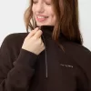 Hanorac cu fermoar cu broderie Hanorac cu fermoar cu broderie