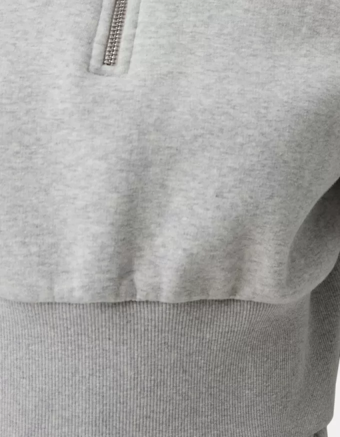 Hanorac cu fermoar cu broderie Hanorac cu fermoar cu broderie