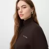 Hanorac cu fermoar cu broderie Hanorac cu fermoar cu broderie