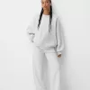Hanorac oversize cu buzunare laterale Hanorac oversize cu buzunare laterale