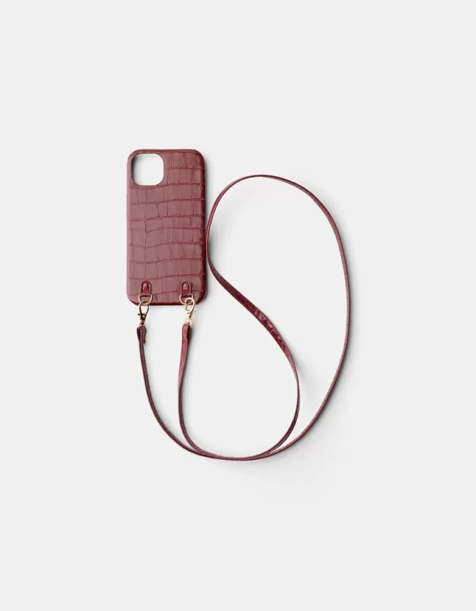 Husa iPhone cu snur cu efect piele Husa iPhone cu snur cu efect piele