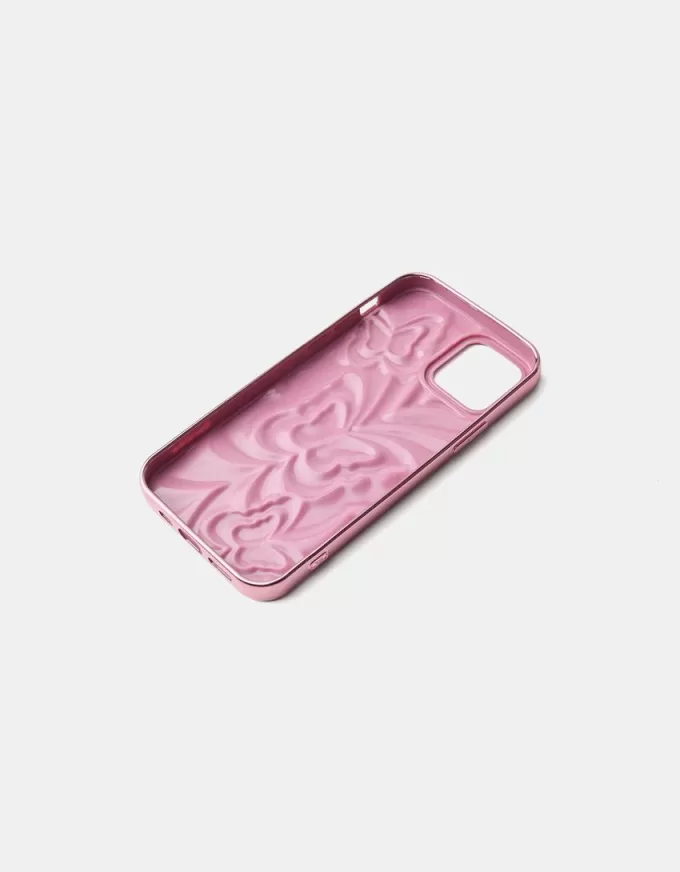 Husa pentru telefon mobil cu imprimeu fluturi metalic Husa pentru telefon mobil cu imprimeu fluturi metalic
