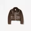 Jachetă cu două fețe, cu mâneci din imitație de shearling Jachetă cu două fețe, cu mâneci din imitație de shearling