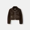 Jachetă cu două fețe, cu mâneci din imitație de shearling Jachetă cu două fețe, cu mâneci din imitație de shearling