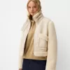 Jachetă cu două fețe, cu mâneci din imitație de shearling Jachetă cu două fețe, cu mâneci din imitație de shearling