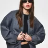 Jachetă cu efect neopren SERIA BERSHKA Jachetă cu efect neopren SERIA BERSHKA