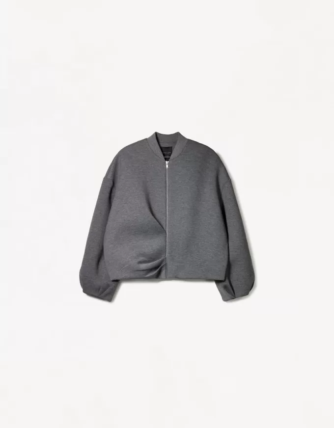 Jachetă cu efect neopren SERIA BERSHKA Jachetă cu efect neopren SERIA BERSHKA