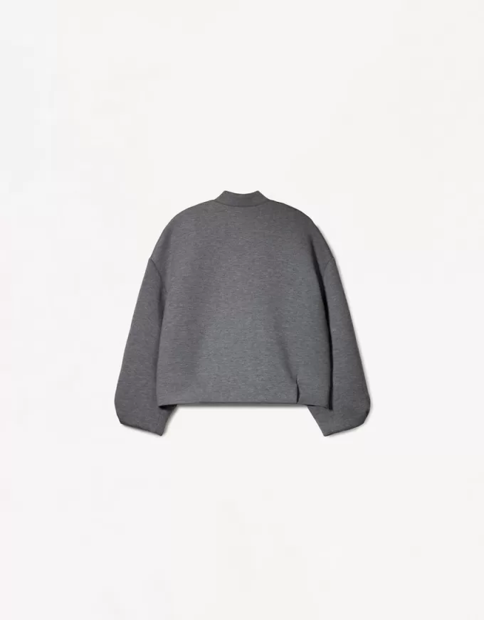 Jachetă cu efect neopren SERIA BERSHKA Jachetă cu efect neopren SERIA BERSHKA
