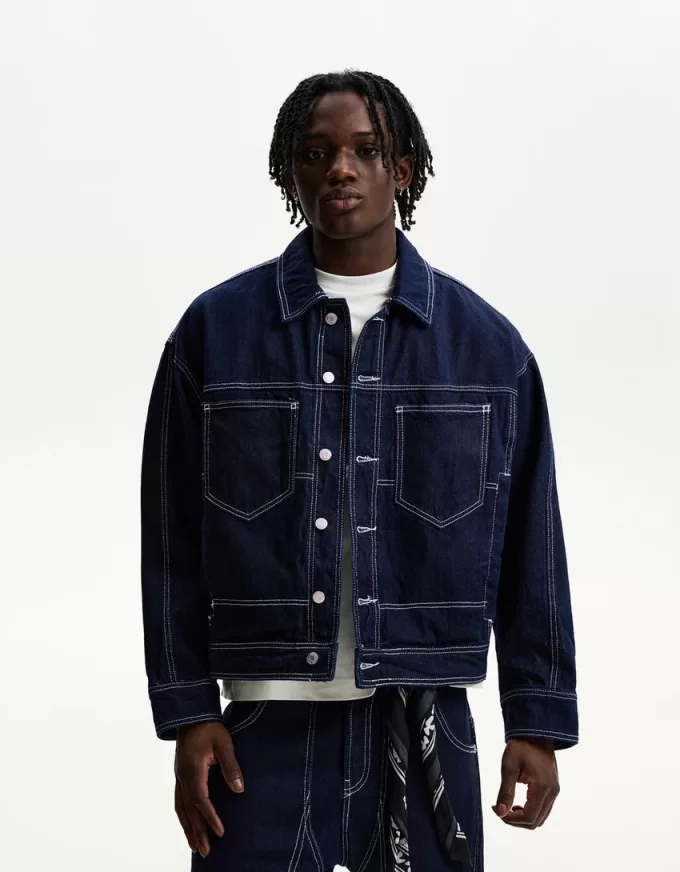 Jachetă de camioner din denim Jachetă de camioner din denim