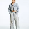 Jachetă de denim decupată Jachetă de denim decupată